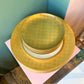 Vintage Fitz and Floyd Carre D'Or Gold Checkered Porcelain Dinner and Salad Plates - 12pc