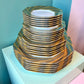 Vintage Fitz and Floyd Hexagonal "Capri Platinée" Dinnerware Set -24 Pieces