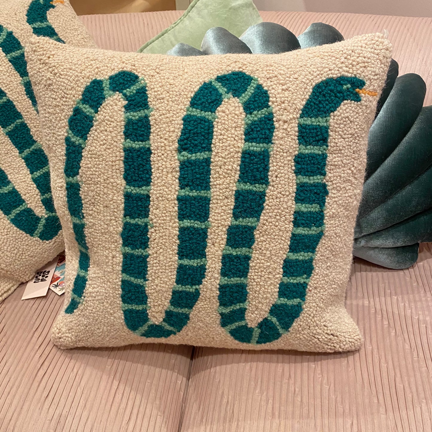 Snake Hook Pillow by Elizabeth Olwen