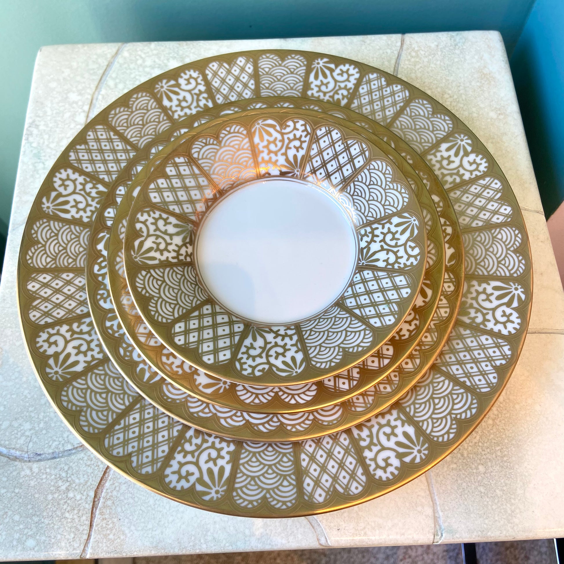 Vintage Fitz and Floyd 'Shinmonzen' Dinnerware Set/ 24Piece Vintage Fitz and Floyd 'Shinmonzen' Dinnerware Set/ 24Piece