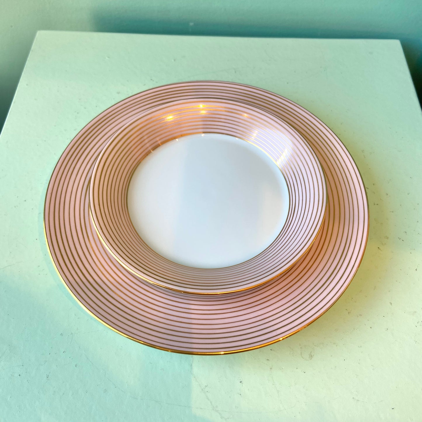 1979 Fitz and Floyd Pink `Rondelle’ Dinnerware Set -26 Pieces