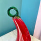 Vintage Murano Style Glass Red Flower