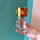 Mid Century Cera Style Gold Grape and Vine Leaf Highball Glasses