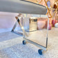 Vintage Lucite Stool With Grey Vinyl Seat