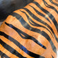 Vintage Leather Tiger Statue.