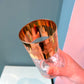 Mid Century Cera Style Gold Grape and Vine Leaf Highball Glasses