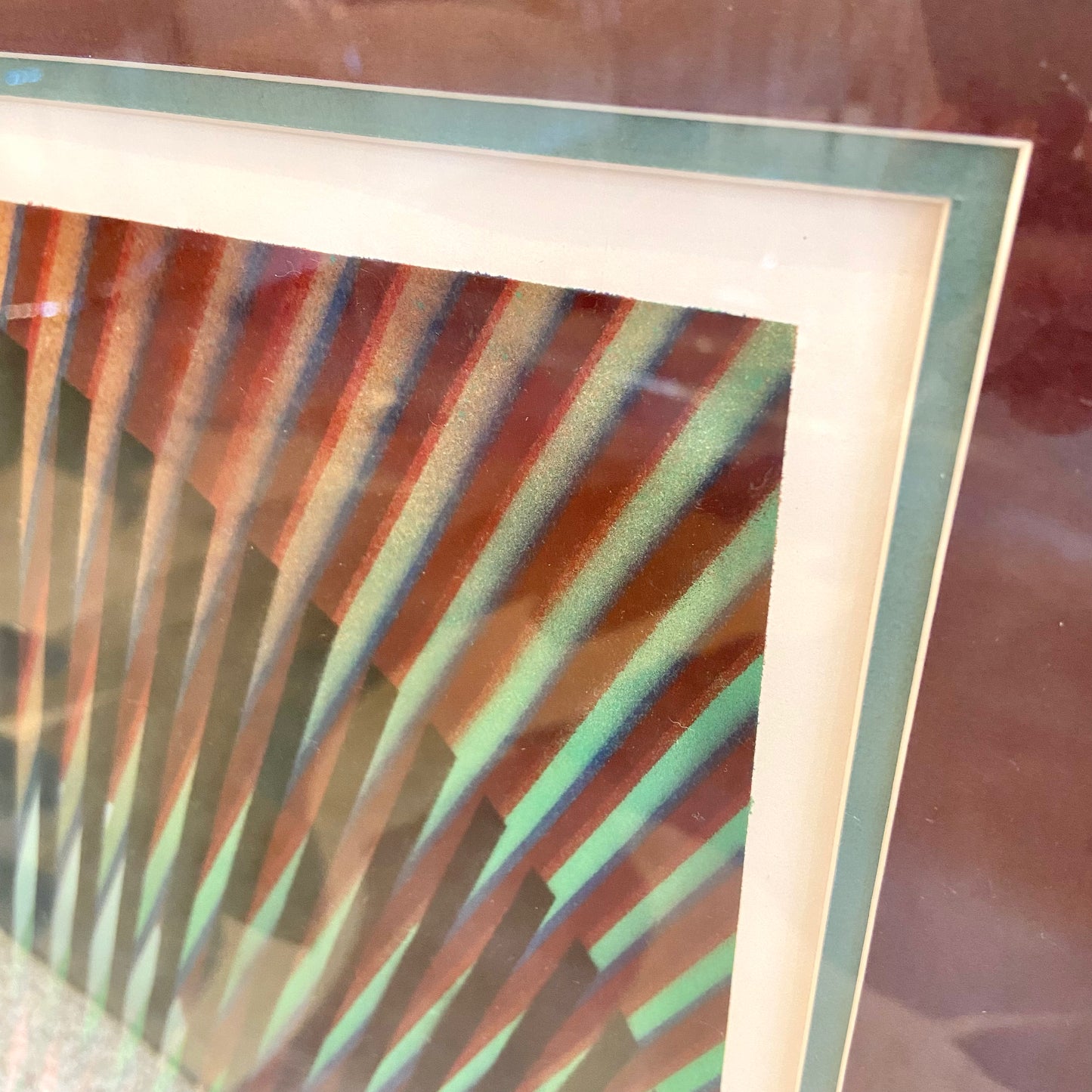 Vintage Framed Op Art Serigraph Signed