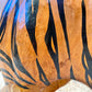 Vintage Leather Tiger Statue.