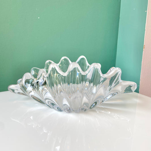 Vintage Cofrac Art Verrier French Crystal Bowl