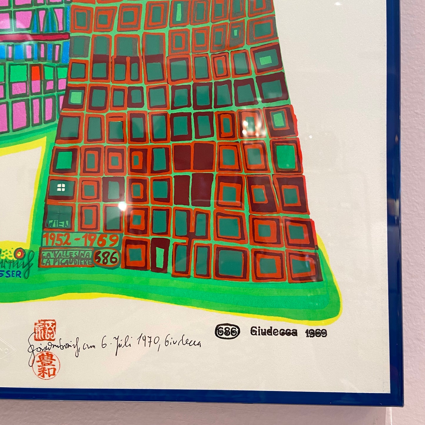 1960's Original Limited Edition Signed ‘Good Morning City-Bleeding Town’  Screen Print by Friedensreich Hundertwasser