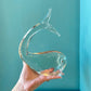 Vintage Crystal Glass Whale Sculpture