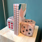 Extra Large 4" Pink and Grey Marble Dice