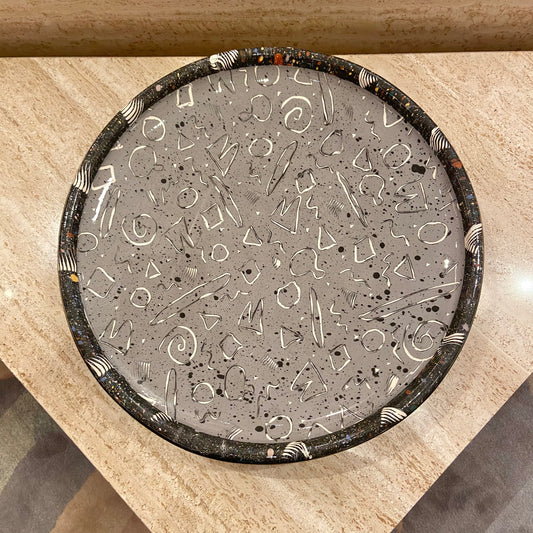 XL Vintage Postmodern Claudia Reese Ceramic Platter