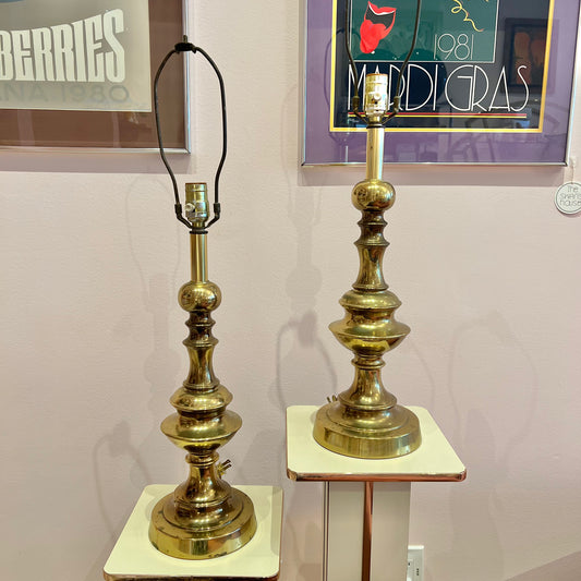 Pair of Mid Century Brass Stiffel Table Lamps