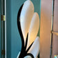 1980’s Black and White Large Postmodern Flower Lamp by Rougier