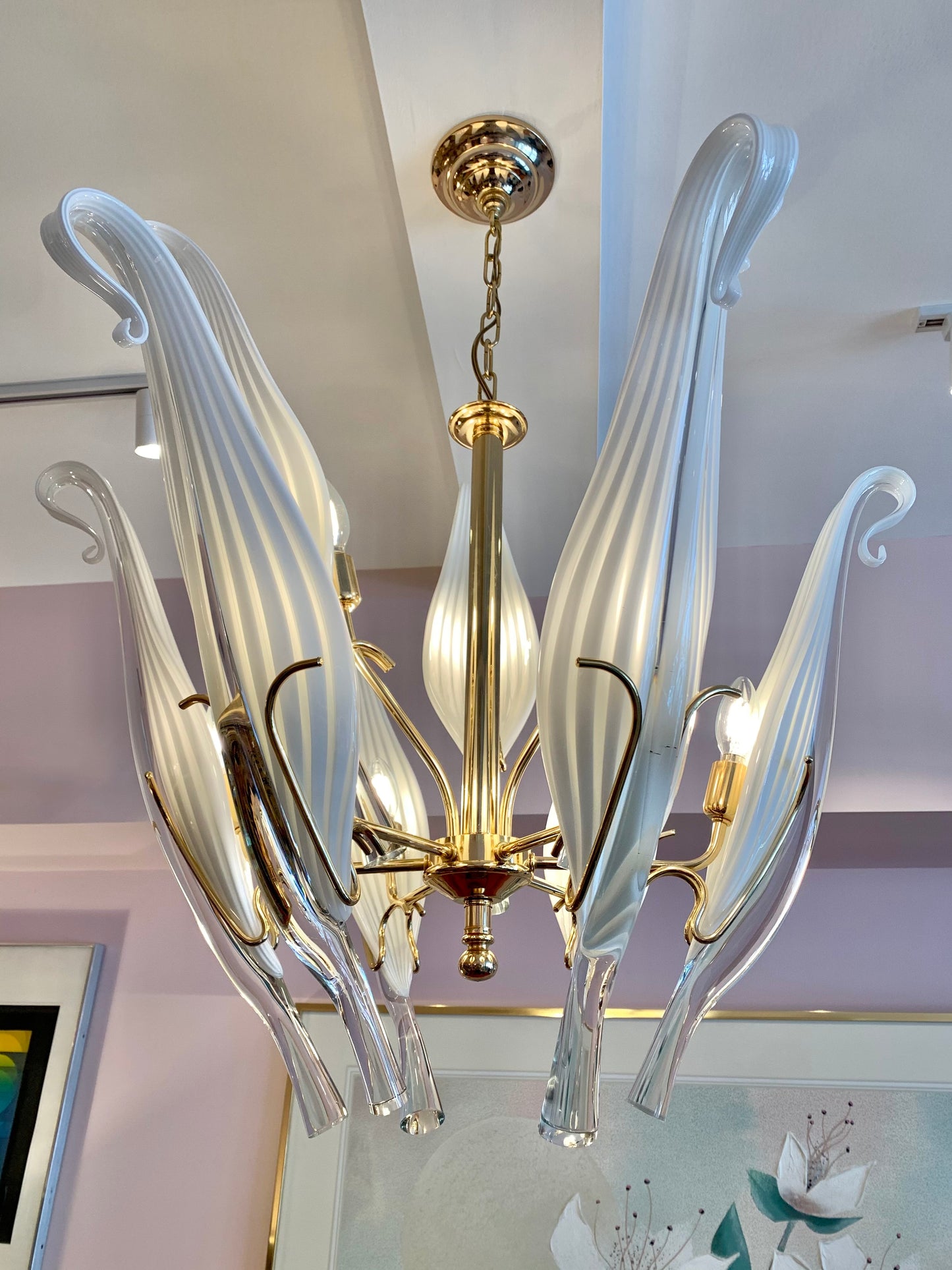 Murano Glass Leaf Chandelier