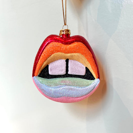 Spectrum Rainbow Lips Ornament