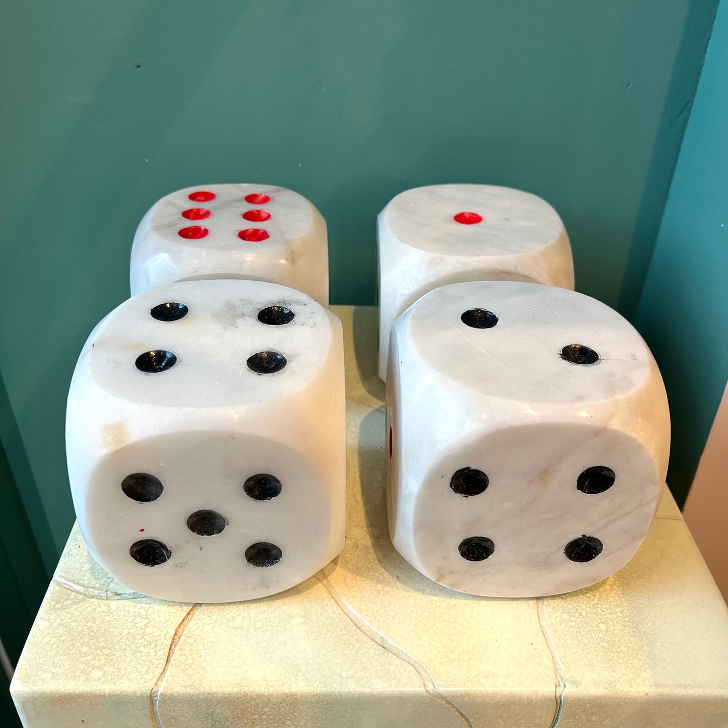 Extra Large 4" White Marble Dice