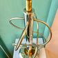 Pair of Mid Century Modern Chrome and Brass Space Age Lamps