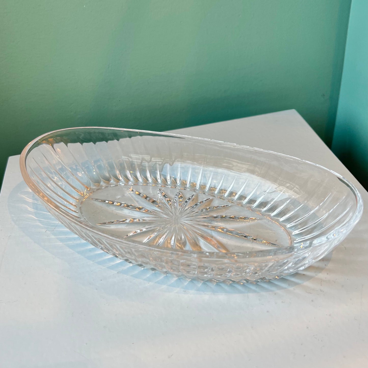 Vintage Oval Crystal Dish