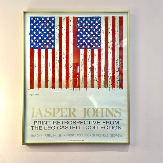 Framed Vintage Jasper Johns American 'Flags 1' Poster