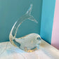 Vintage Crystal Glass Whale Sculpture