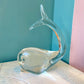 Vintage Crystal Glass Whale Sculpture