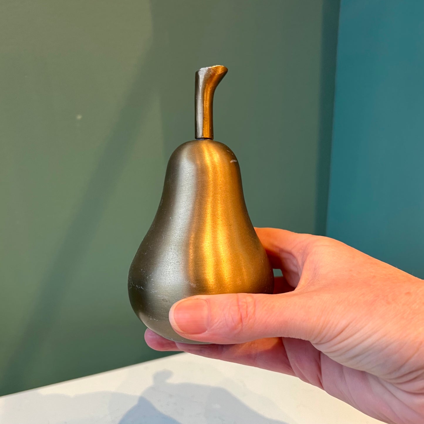 Vintage Brass Pear Paperweight
