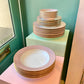 1979 Fitz and Floyd Pink `Rondelle’ Dinnerware Set -26 Pieces