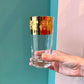 Mid Century Cera Style Gold Grape and Vine Leaf Highball Glasses