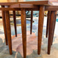 Set of 3 Mid Century Faux Marble and Walnut Stacking Side Tables