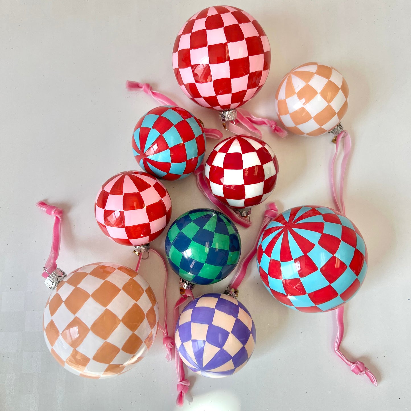 Medium Checkered Bauble Ornament