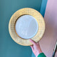 Vintage Fitz and Floyd Carre D'Or Gold Checkered Porcelain Dinner and Salad Plates - 12pc