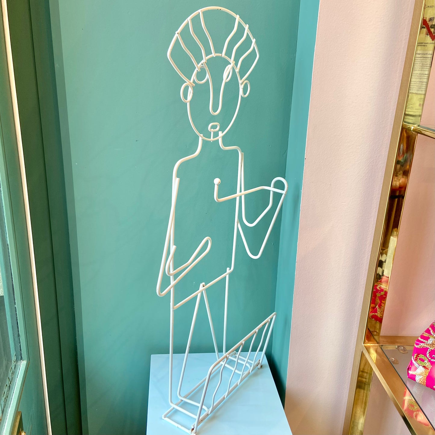 1980’s John Risley/Frederick Weinberg Style Wire Human Bathroom Valet
