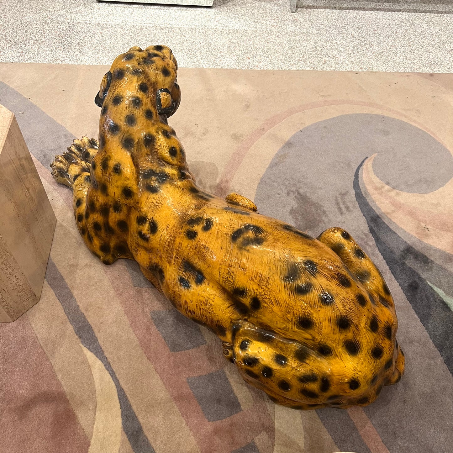 Extra Large Vintage Roaring Leopard Statue