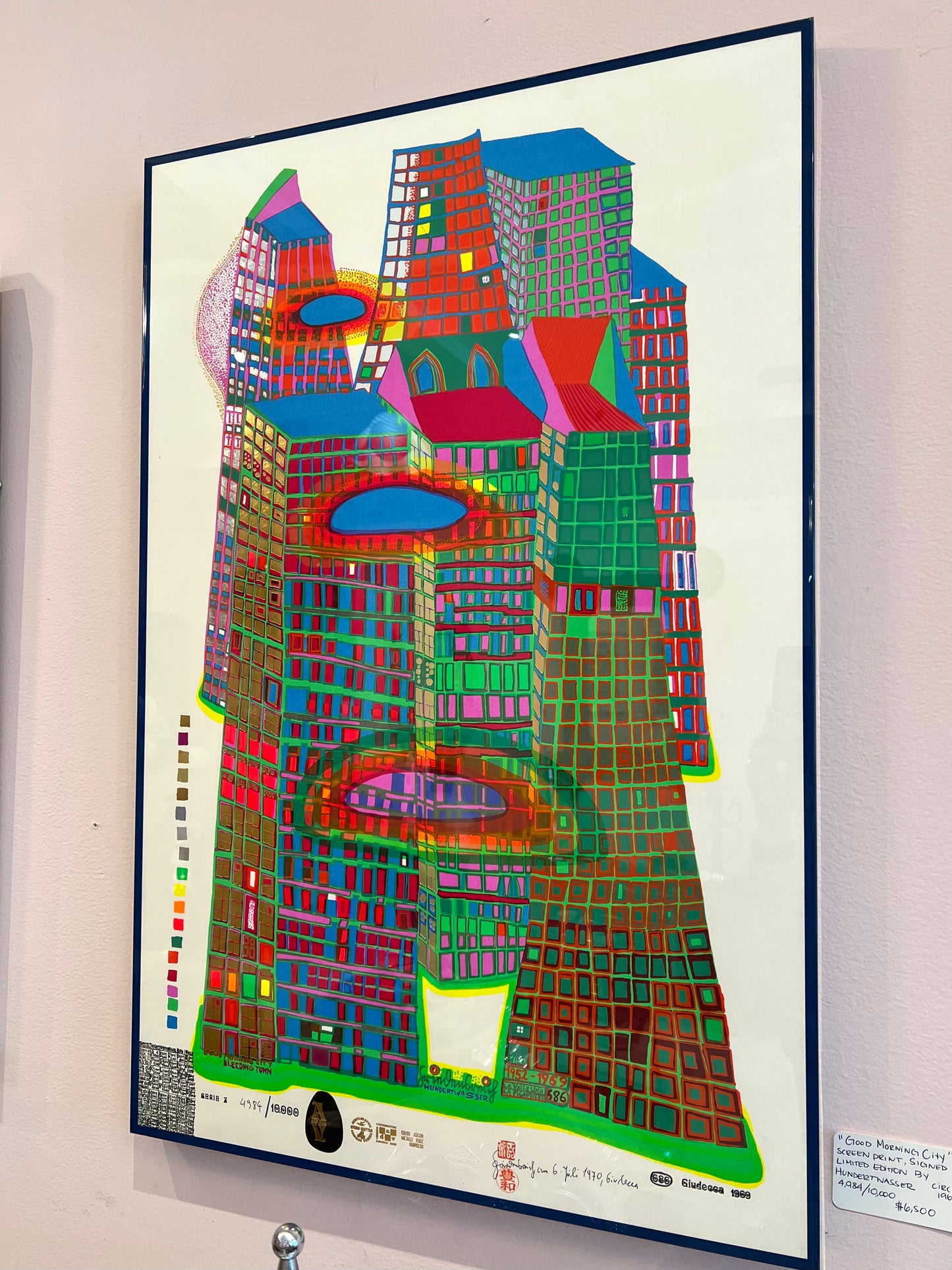 1960's Original Limited Edition Signed ‘Good Morning City-Bleeding Town’  Screen Print by Friedensreich Hundertwasser