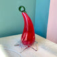 Vintage Murano Style Glass Red Flower