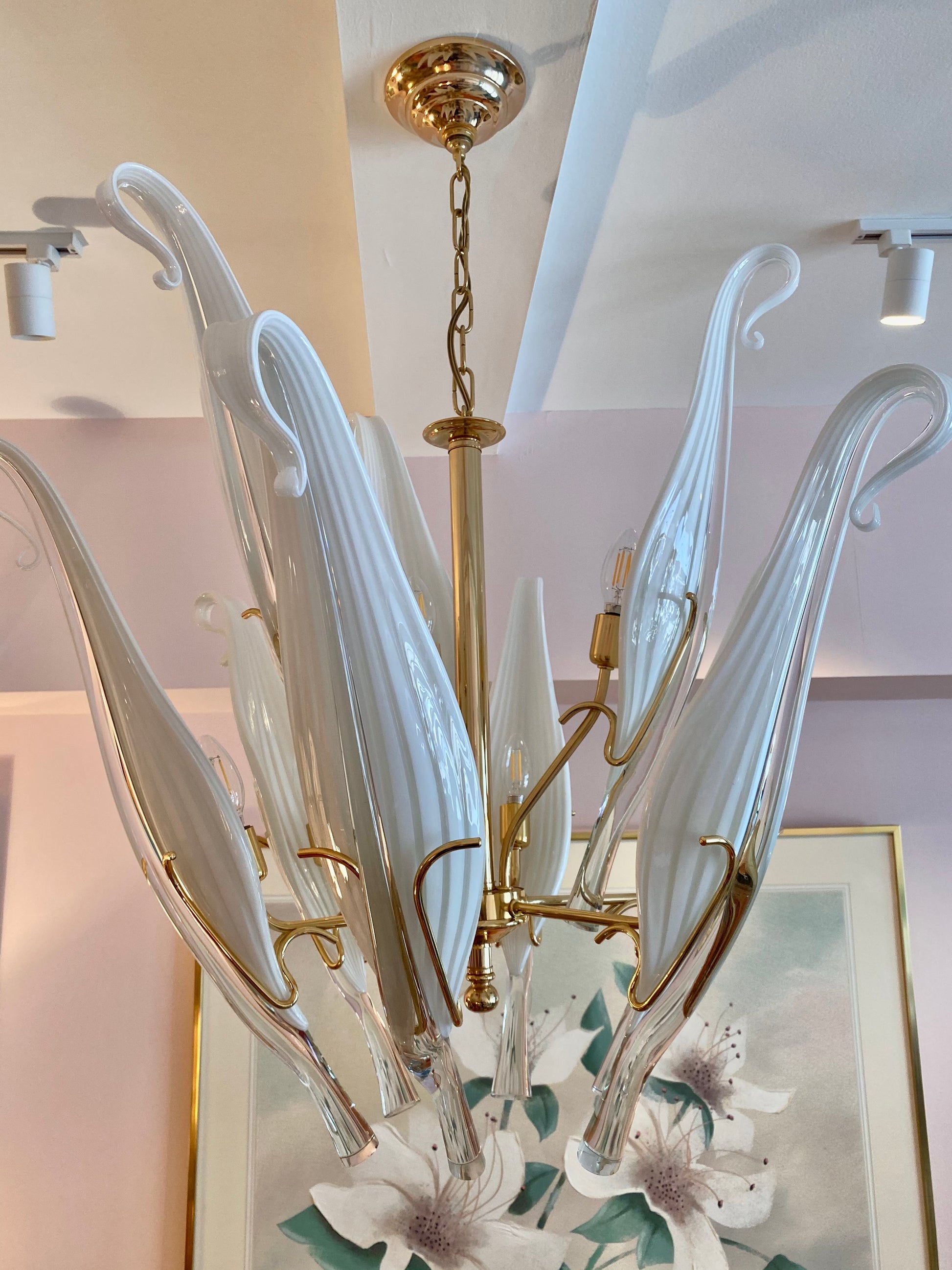 Murano Glass Chandelier SWAN - Welcome in LINEA MURANO ART