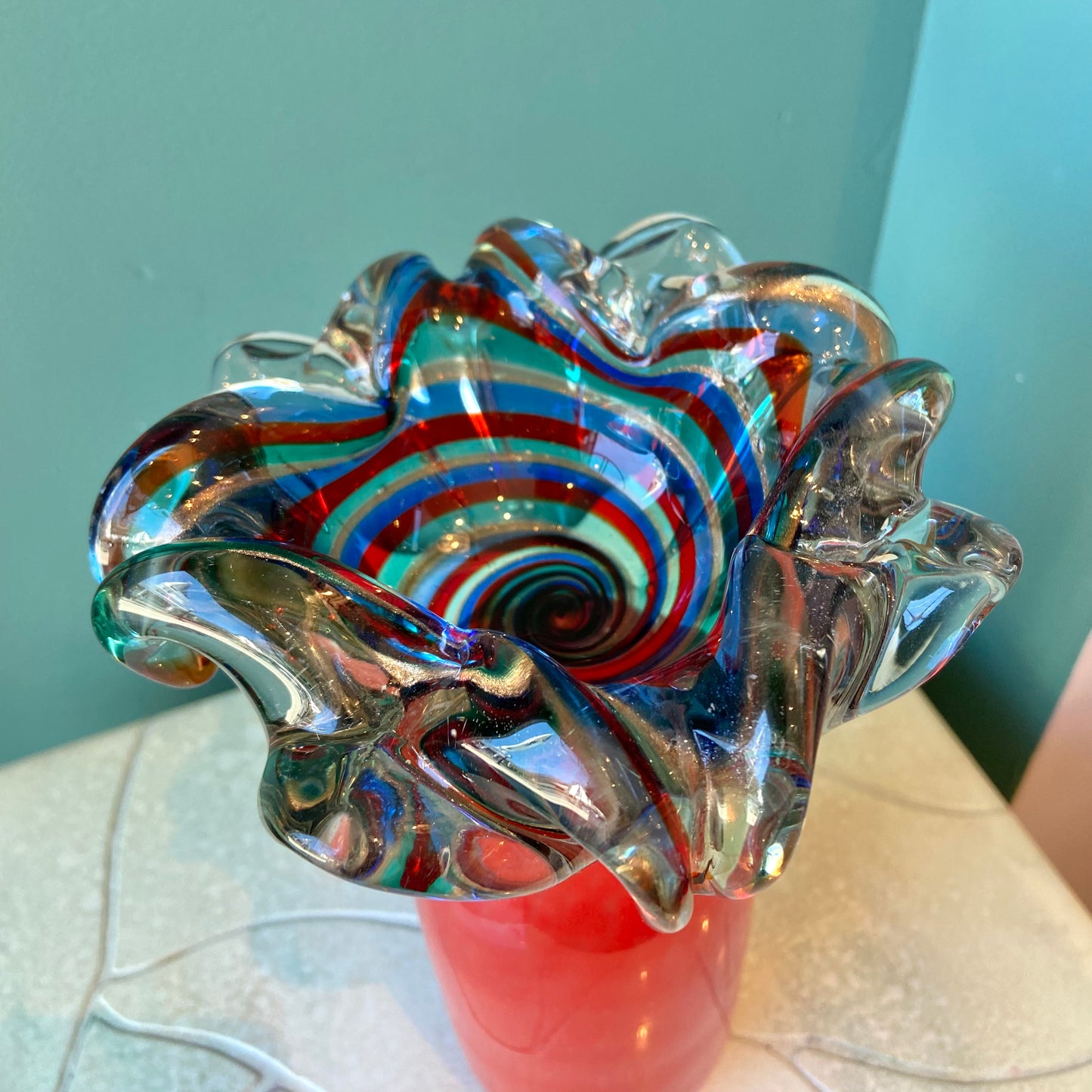 Vintage Hand Blown Art Glass Vase