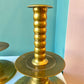 Vintage Williamsburg Virginia Metalcrafters Brass Ribbed Candlestick Holders