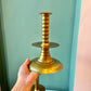 Vintage Williamsburg Virginia Metalcrafters Brass Ribbed Candlestick Holders