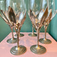 Set of 6 Castor Cooper Pewter Stem Wine Glasses