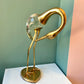 Vintage Murano Style Brass and Glass Crane