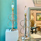 Pair of Mid Century Modern Chrome and Brass Space Age Lamps