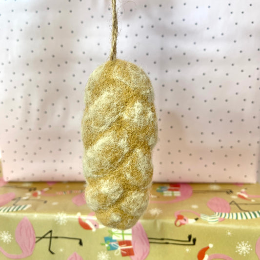 Loaf of Bread Felt Holiday Ornament